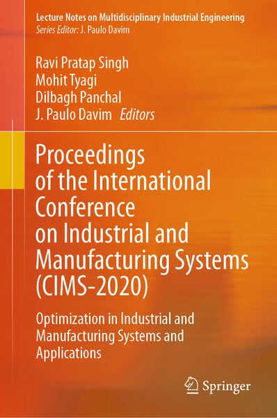 Produktbild: Proceedings of the International Conference on Industrial and Manufacturing Systems (CIMS-2020)