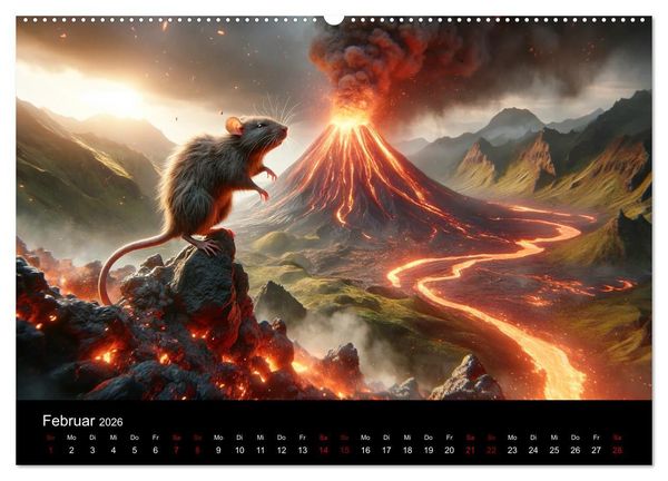 Produktbild: Abenteuerliche Ratten (hochwertiger Premium Wandkalender 2026 DIN A2 quer), Kunstdruck in Hochglanz