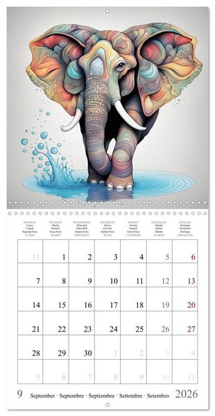 Produktbild: Animal fractals (Wall Calendar 2026 12 &times; 12 Inch) CALVENDO 12 Month Wall Calendar