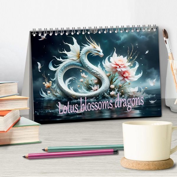 Produktbild: Lotus blossom dragons (Desk Calendar 2027 DIN A5 landscape), CALVENDO 12 Month DeskCalendar