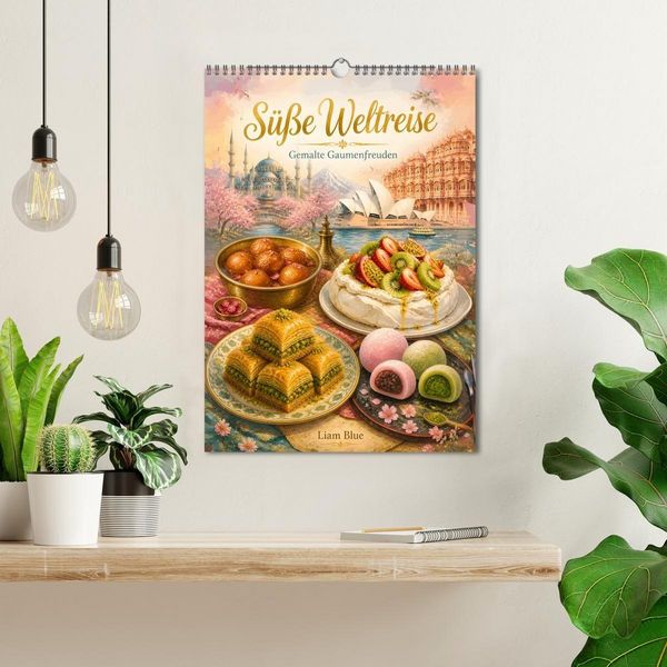 Produktbild: S&uuml;&szlig;e Weltreise - Gemalte Gaumenfreuden (Wandkalender 2027 DIN A3 hoch), CALVENDO Monatskalender