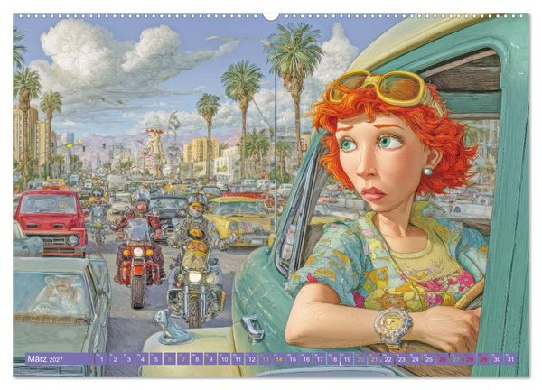 Produktbild: Verkehrschaos - Wahnsinn trifft Humor (hochwertiger Premium Wandkalender 2027 DIN A2 quer), Kunstdruck in Hochglanz