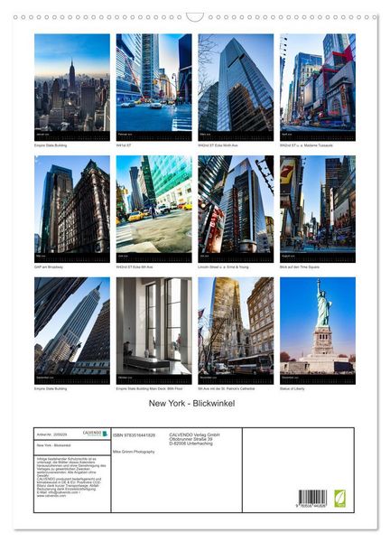 Produktbild: New York - Blickwinkel (Wandkalender 2026 DIN A2 hoch), CALVENDO Monatskalender