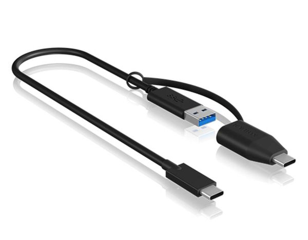 ICY BOX USB-Kabel USB 3.2 Gen2 (USB 3.1 Gen2) USB-C® Stecker, USB-A Stecker 0.35 m Schwarz 60836