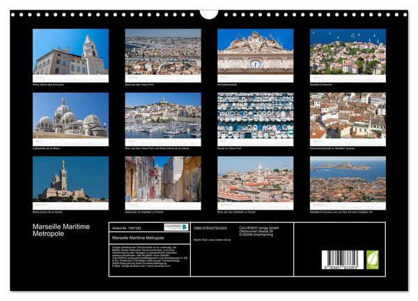 Produktbild: Marseille Maritime Metropole (Wandkalender 2026 DIN A3 quer), CALVENDO Monatskalender