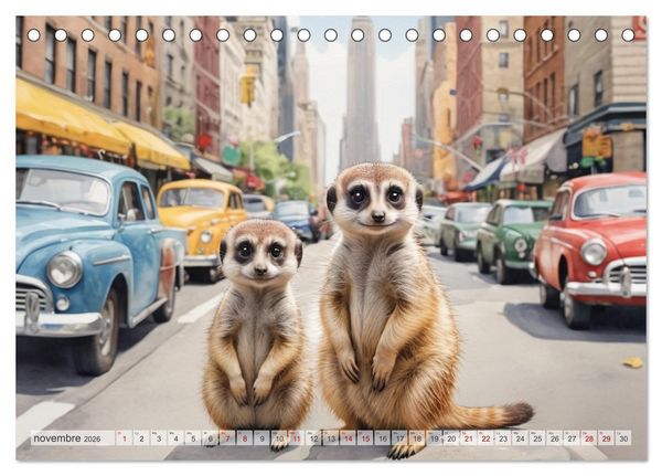 Produktbild: Suricates &agrave; New York (Calendrier de bureau 2026 DIN A5 vertical), CALVENDO calendrier mensuel