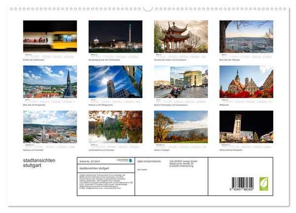 Produktbild: stadtansichten stuttgart (hochwertiger Premium Wandkalender 2026 DIN A2 quer), Kunstdruck in Hochglanz