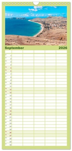 Produktbild: Familienplaner 2026 - Portugal - Das wundersch&ouml;ne Land am Atlantik. mit 5 Spalten (Wandkalender, 21 x 45 cm) CALVENDO