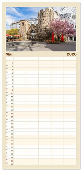 Produktbild: Familienplaner 2026 - Bonn Impressionen mit 5 Spalten (Wandkalender, 21 x 45 cm) CALVENDO