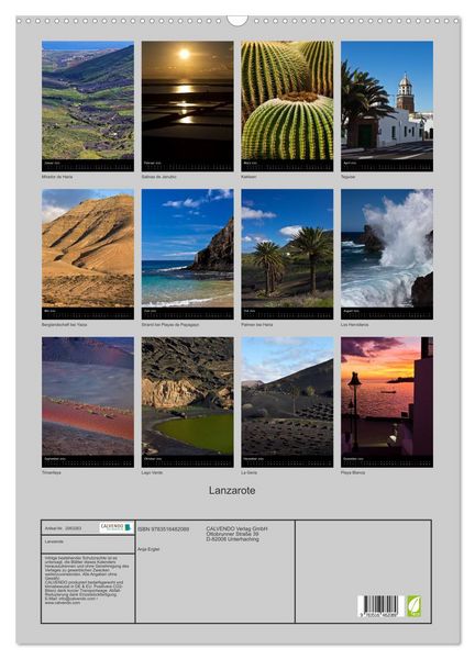 Produktbild: Lanzarote (Wandkalender 2026 DIN A2 hoch), CALVENDO Monatskalender