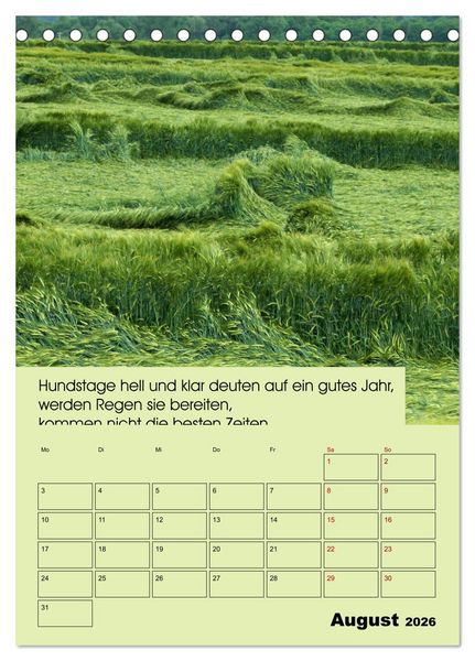 Produktbild: Wetter-Regeln der Bauern (Tischkalender 2026 DIN A5 hoch), CALVENDO Monatskalender
