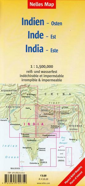 Produktbild: Nelles Map Landkarte India: East 1:1,5 Mio.