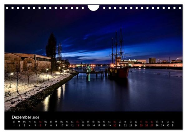 Produktbild: Bremen bei Nacht (Wandkalender 2026 DIN A4 quer), CALVENDO Monatskalender