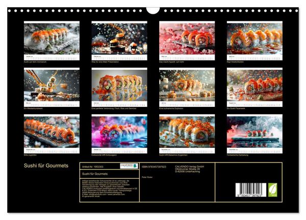 Produktbild: Sushi f&uuml;r Gourmets (Wandkalender 2026 DIN A3 quer), CALVENDO Monatskalender