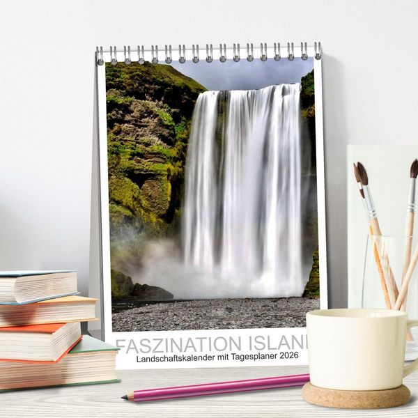 Produktbild: Faszination Island - Landschaftskalender mit Tagesplaner 2026 / Planer (Tischkalender 2026 DIN A5 hoch), CALVENDO Monatskalender