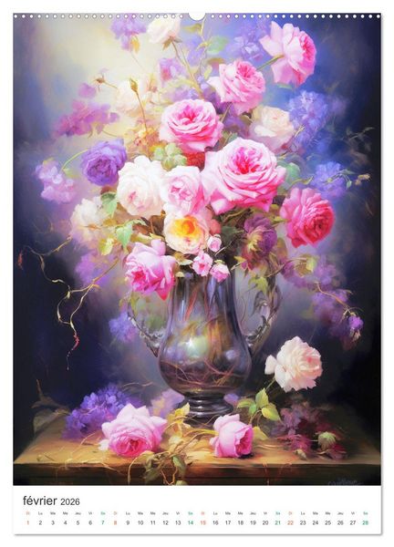 Produktbild: Vases en fleur (Calendrier mural 2026 DIN A2 horizontal) calendrier de bureau