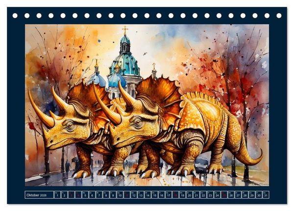 Produktbild: Dinosaurier erobern die Welt zur&uuml;ck (Tischkalender 2026 DIN A5 quer), CALVENDO Monatskalender
