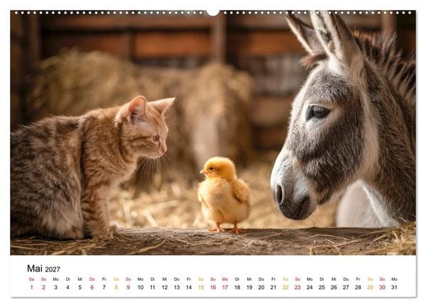Produktbild: Beste Freunde - ein tierisch buntes Miteinander (hochwertiger Premium Wandkalender 2027 DIN A2 quer), Kunstdruck in Hochglanz