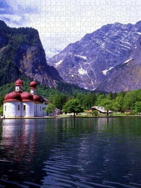 Produktbild: CALVENDO Puzzle K&ouml;nigssee am Fu&szlig;e des Watzmann | 1000 Teile Lege-Gr&ouml;&szlig;e 64x48cm Foto-Puzzle f&uuml;r gl&uuml;ckliche Stunden