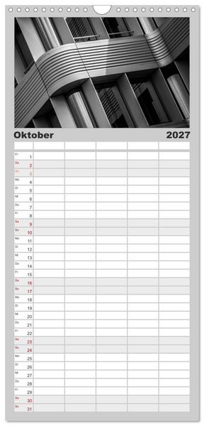 Produktbild: Familienplaner 2027 - Architektur - Fassaden im Detail 2027 mit 5 Spalten (Wandkalender, 21 x 45 cm) CALVENDO