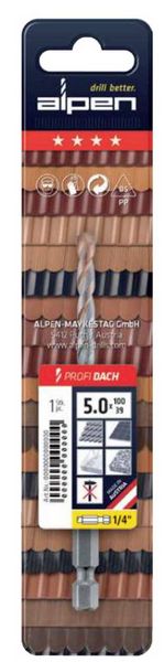 Produktbild: Dachziegelbohrer D.5mm Gesamt-L.100mm ALPEN