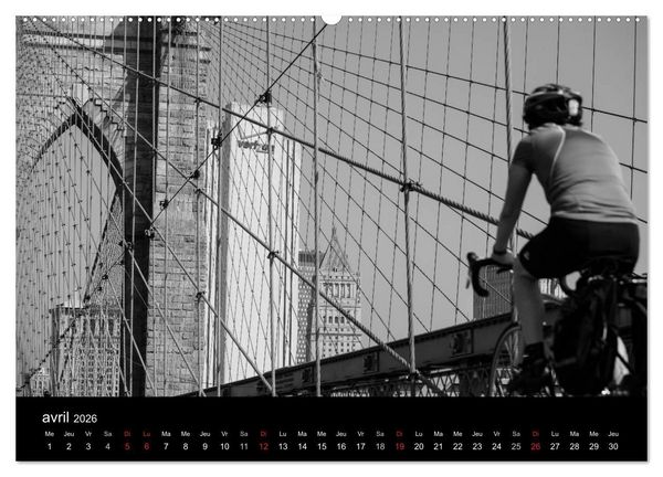 Produktbild: New York en noir et blanc (Calendrier mural 2026 DIN A2 vertical) calendrier de bureau