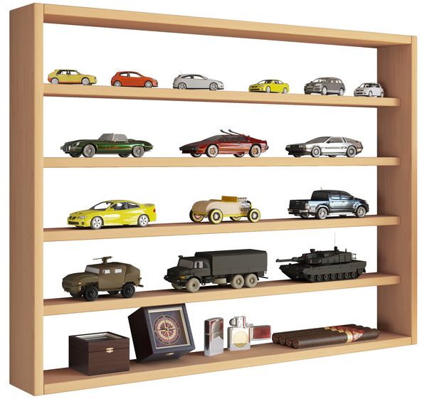 Produktbild: Holz Wandregal Wandvitrine Regal Deko Osado L
