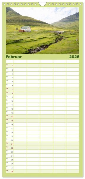 Produktbild: Familienplaner 2026 - F&auml;r&ouml;er - Die wundersch&ouml;nen Inseln im Norden. mit 5 Spalten (Wandkalender, 21 x 45 cm) CALVENDO