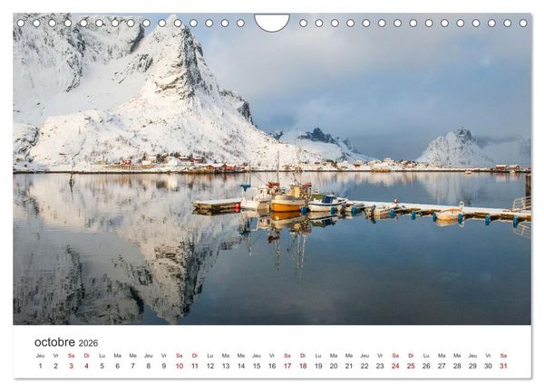 Produktbild: R&eacute;flexions dans les &icirc;les Lofoten (Calendrier mural 2026 DIN A4 vertical), CALVENDO calendrier mensuel