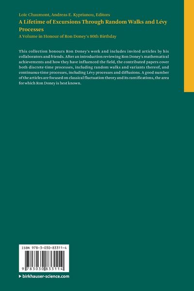Produktbild: A Lifetime of Excursions Through Random Walks and L&eacute;vy Processes