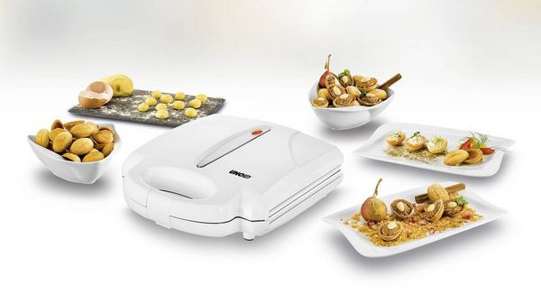 Produktbild: Unold Zaubernuss Waffeleisen Kontrollleuchte, klappbar, Antihaftbeschichtung Wei&szlig;, Edelstahl
