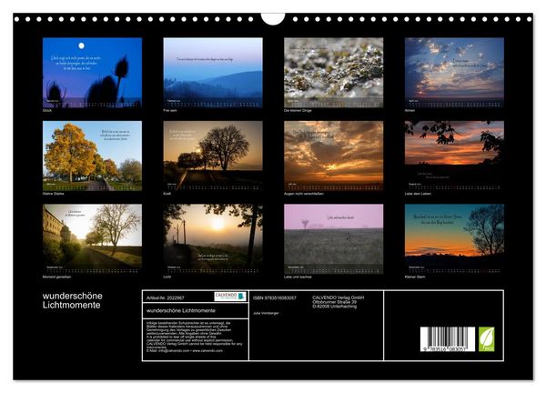 Produktbild: wundersch&ouml;ne Lichtmomente (Wandkalender 2026 DIN A3 quer), CALVENDO Monatskalender