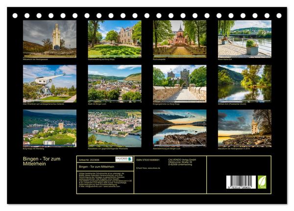 Produktbild: Bingen - Tor zum Mittelrhein (Tischkalender 2026 DIN A5 quer), CALVENDO Monatskalender