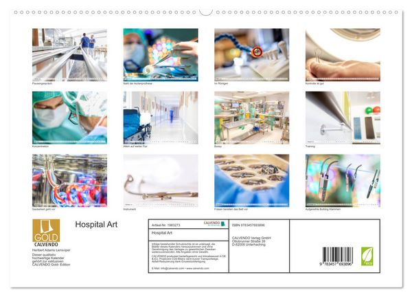 Produktbild: Hospital Art (hochwertiger Premium Wandkalender 2026 DIN A2 quer), Kunstdruck in Hochglanz