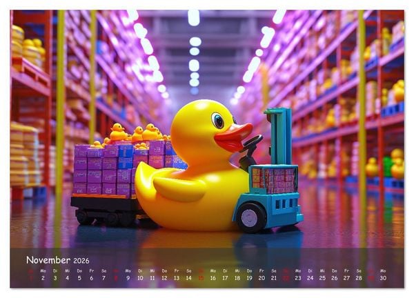 Produktbild: Badeenten Kalender - Quietscheenten in der Berufswelt (hochwertiger Premium Wandkalender 2026 DIN A2 quer), Kunstdruck in Hochglanz