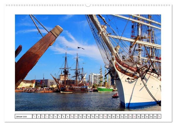 Produktbild: Windjammer - Bremerhaven (Wandkalender 2026 DIN A2 quer), CALVENDO Monatskalender