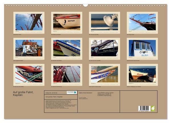 Produktbild: Auf gro&szlig;e Fahrt, Kapit&auml;n (Wandkalender 2026 DIN A2 quer), CALVENDO Monatskalender