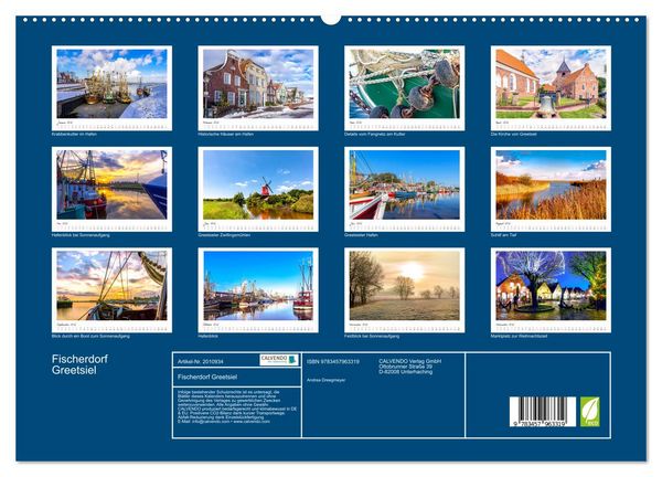 Produktbild: Fischerdorf Greetsiel (hochwertiger Premium Wandkalender 2026 DIN A2 quer), Kunstdruck in Hochglanz