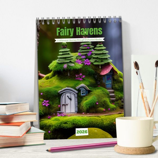 Produktbild: Tiny Fairy Havens (Desk Calendar 2026 DIN A5 portrait), CALVENDO 12 Month DeskCalendar