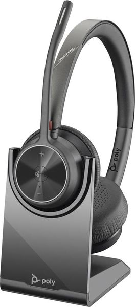 HP Poly Voyager 4320 UC Stereo Computer On Ear Headset Bluetooth® Stereo Schwarz Noise Cancelling Lautstärkeregelung, in