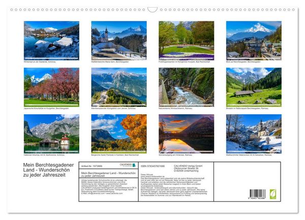 Produktbild: Mein Berchtesgadener Land - Wundersch&ouml;n zu jeder Jahreszeit (Wandkalender 2026 DIN A2 quer), CALVENDO Monatskalender