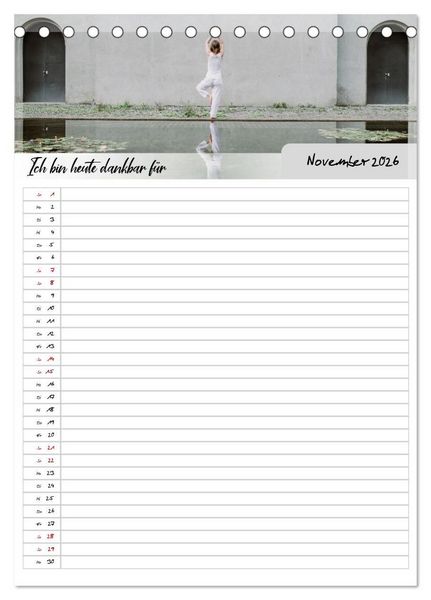 Produktbild: Ich bin dankbar - ein Jahr voller Yoga und Achtsamkeit - Yoga Kalender (Tischkalender 2026 DIN A5 hoch), CALVENDO Monatskalender