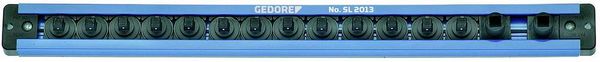Produktbild: Steckleiste f.N&uuml;sse magn.L.380mm 1/4 Zoll 13 Pl&auml;tze+2x Innen-Vierkant GEDORE