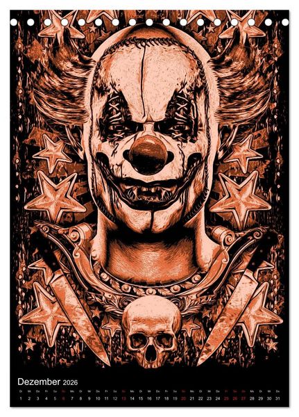 Produktbild: BLOODBOY/ HORROR ILLUSTRATION V1 (Tischkalender 2026 DIN A5 hoch), CALVENDO Monatskalender