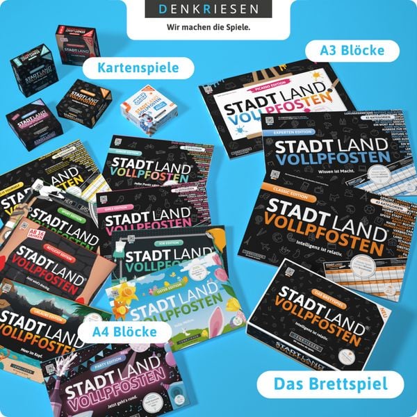 Denkriesen - Stadt Land Vollpfosten® - Würfel