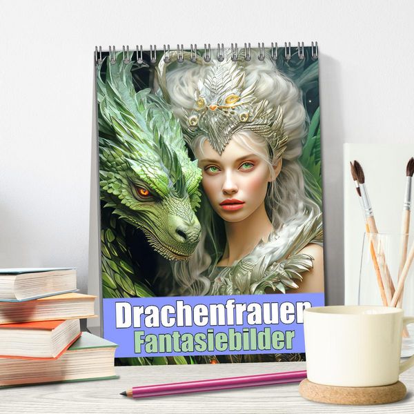 Produktbild: Drachenfrauen - Fantasiebilder (Tischkalender 2026 DIN A5 hoch), CALVENDO Monatskalender