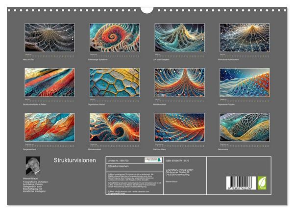 Produktbild: Strukturvisionen (Wandkalender 2026 DIN A3 quer), CALVENDO Monatskalender