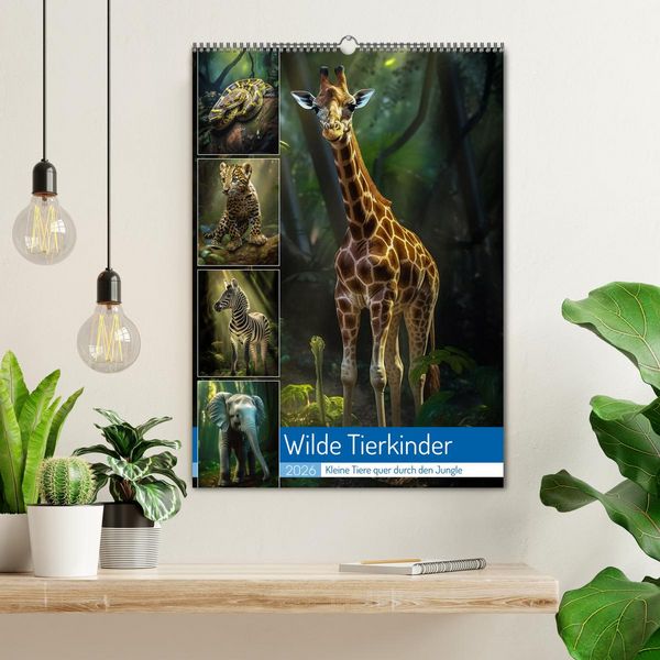 Produktbild: Wilde Tierkinder (Wandkalender 2026 DIN A2 hoch), CALVENDO Monatskalender