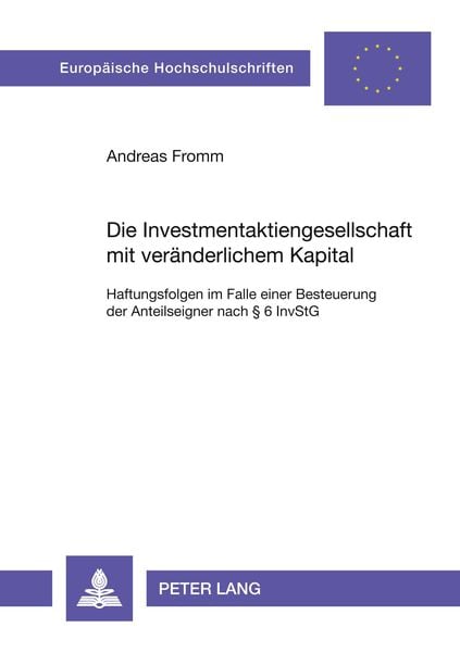 Produktbild: Die Investmentaktiengesellschaft mit veränderlichem Kapital