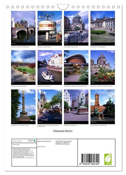 Produktbild: Weltstadt Berlin (Wandkalender 2026 DIN A4 hoch), CALVENDO Monatskalender